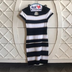bebe striped bandage dress